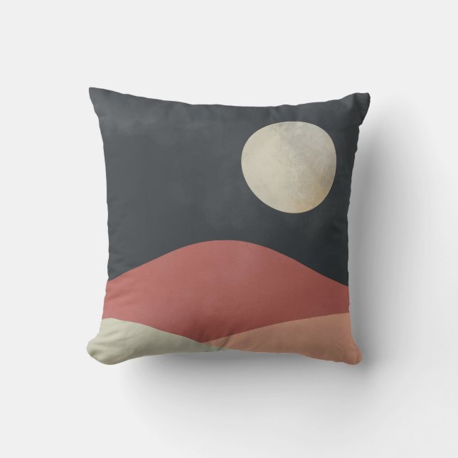 Boho Moon Wüste Landschaftsdekor Kissen (Vorderseite)