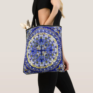 Boho Mosaic Tile Navy Blue Water -