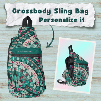 Boho Mosaik Aquamariner Ozean - Crossbody Bag
