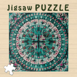 Boho Mosaik Aquamariner Ozean - Puzzle