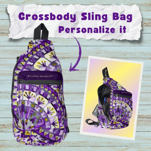 Boho-Mosaik-Mandala-Fliese Violette Flamme - Crossbody Bag
