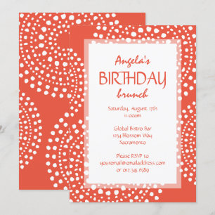 Boho Mosaikstämme Birthday Orange Einladung