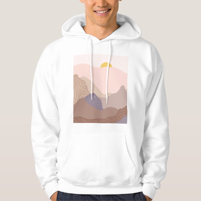 Boho Mountain Art Print Hoodie (Vorderseite)