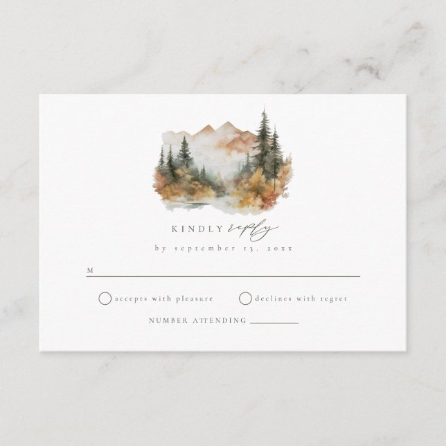 Boho Mountain Wedding RSVP Insert Card (Vorderseite)