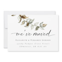 Boho Moving Announcement Minimal Script Elegant