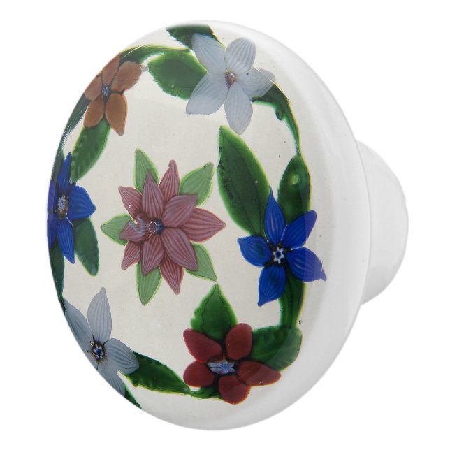 Boho Multi-Color-Blume Viktorianisches Muster Keramikknauf (Rechts)