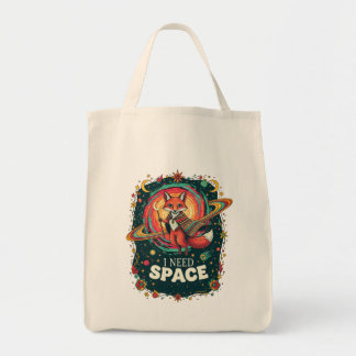 Boho Multicolor Cosmic Fox I Need Space Retro Tragetasche