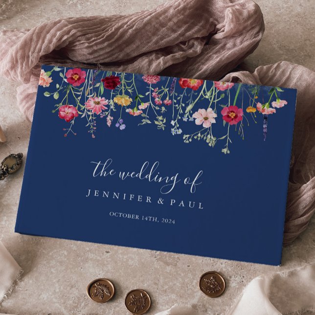 Boho Multicolor Wildblume Wedding Gästebuch (Von Creator hochgeladen)