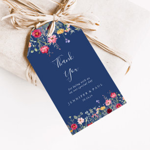 Boho Multicolor Wildblume Wedding Vielen Dank Geschenkanhänger