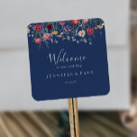 Boho Multicolor Wildblume Wedding Welcome Quadratischer Aufkleber<br><div class="desc">Dieser vielfarbige Hochzeitsaufkleber der Wildblume ist perfekt für eine rustikale Hochzeit. Die bunte Auswahl an rosa,  rot,  lila,  gelb,  weiß,  violett,  rot,  bordeauxrot,  wilde Blume. Diese Labels eignen sich perfekt für Begrüßungstaschen und Hochzeiten in Urlaubsort.</div>