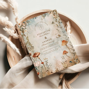 Boho Mushroom Wildblume Wedding Einladung