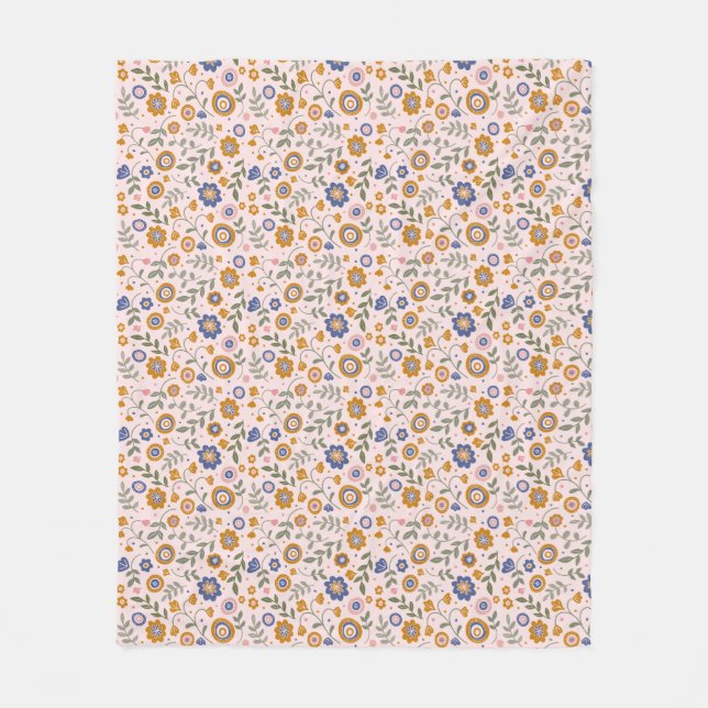 Boho muster 01.w Lpink BG Fleecedecke (Vorderseite)