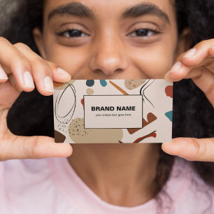 Boho Muster Abstrakt Geometric Terracotta Visitenkarte