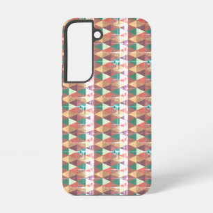 Boho-Muster mit geometrischem Distressed-Design fü Samsung Galaxy Hülle