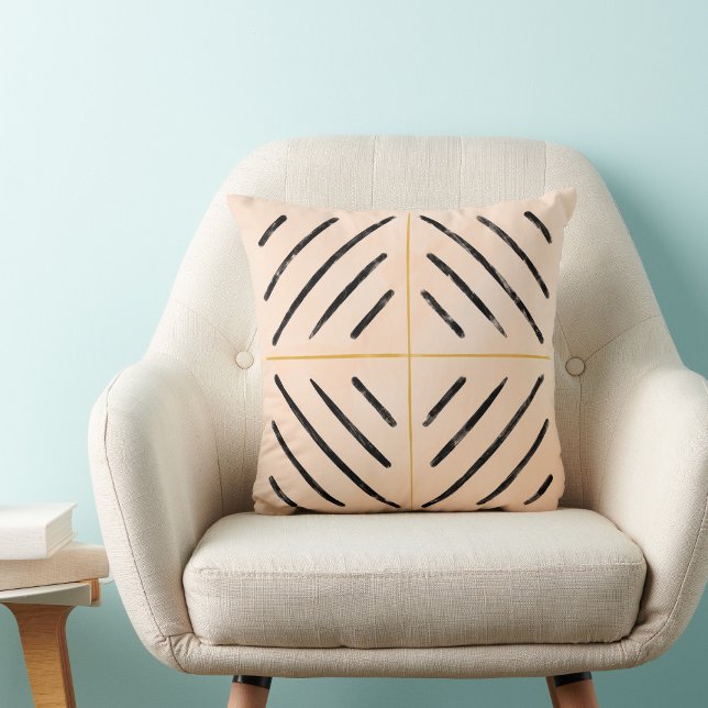 Boho Muster neatral schwarz und creme feminin Kissen (Von Creator hochgeladen)