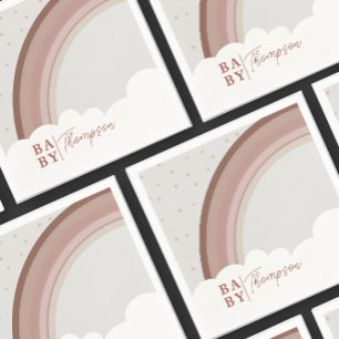 Boho Mute Rainbow Baby Shower Girl Napkins Serviette