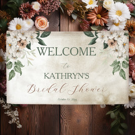 Boho Mutes Fall Floral Brautparty Banner