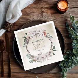 Boho Mutes Fall Floral Brautparty Serviette