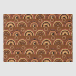 Boho Mystic Eye Rainbow Brown Hintergrund Seidenpapier
