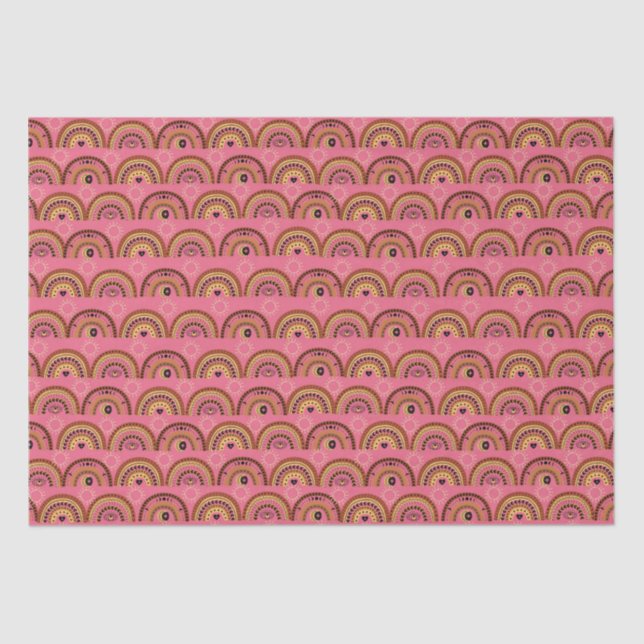 Boho Mystic Eye Rainbow Rose Hintergrund Seidenpapier (Vorderseite)