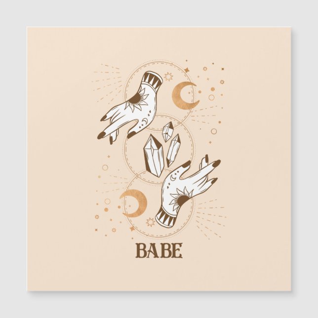 Boho Mystic Tarot Celestial Bachelorette Car Magne Magnetkarte (Vorderseite)