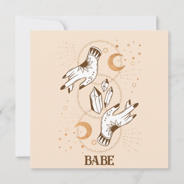 Boho Mystic Tarot Celestial Bachelorette Einladung (Vorderseite)