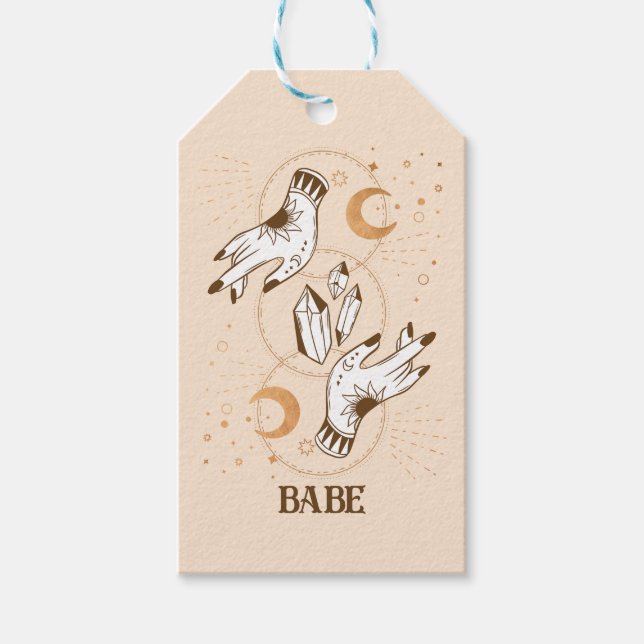 Boho Mystic Tarot Celestial Bachelorette Geschenkanhänger (Vorderseite)