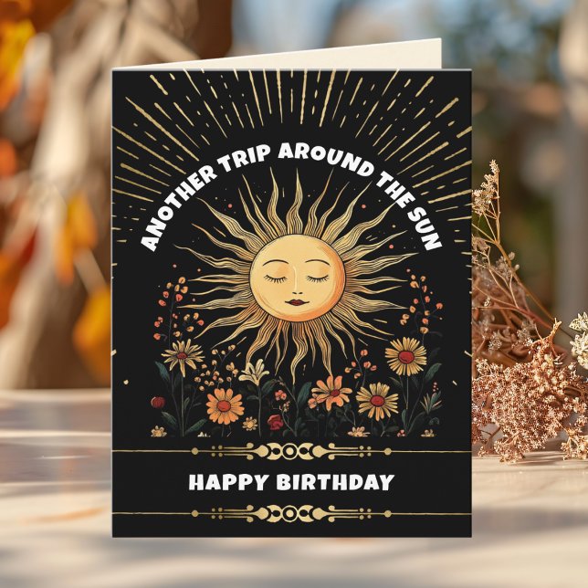 Boho Mystical Sun Birthday Karte (Von Creator hochgeladen)