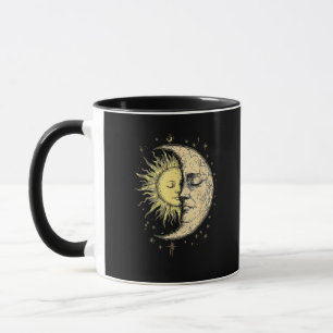 Boho-Mystik-Sonne-und-Mond-Ästhetik Vintage Tasse