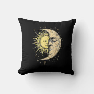 Boho-Mystischer Sonnen- und Mond-Ästhetik-Vintage Kissen
