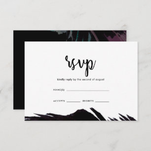 Boho Nachtschwarzes mit Feder-Hochzeit UAWG RSVP Karte