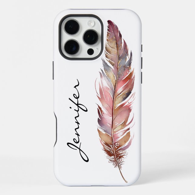 Boho Native American Feder iPhone Hülle (Rückseite)