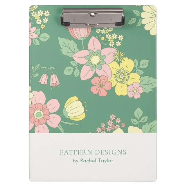 Boho Nature Floral Klemmbrett (Vorderseite)