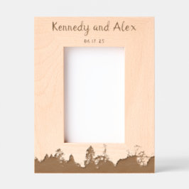 Boho Nature Rustic Anniversary Frame (Portrait) Geätzte Rahmen