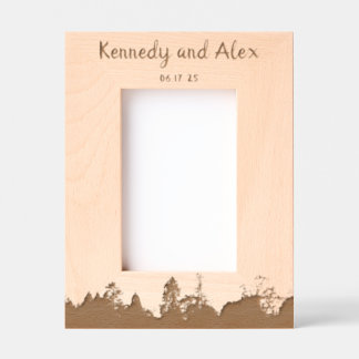 Boho Nature Rustic Anniversary Frame (Portrait) Geätzte Rahmen