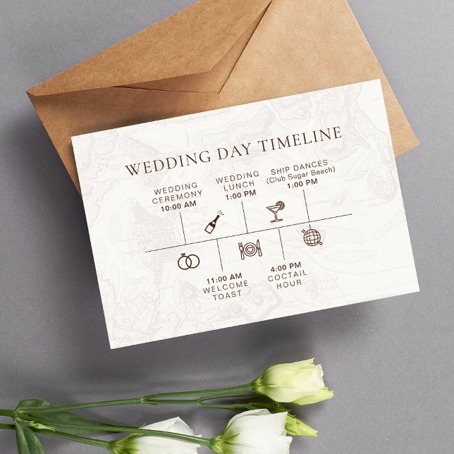 Boho Nautical Wedding Timeline Enclosure Card Begleitkarte (Von Creator hochgeladen)