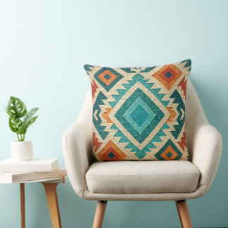 Boho Navajo Tribal Throw Pillow Kissen