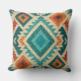 Boho Navajo Tribal Throw Pillow Kissen