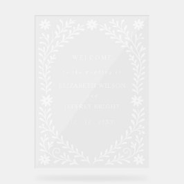 Boho Navy Floral Wedding Welcome Sign Acrylschild