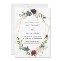Boho Navy & grüne einfache Blumenelemente