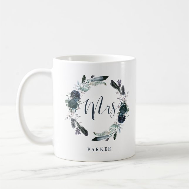 Boho Navy Peony Floral Wreath | Frau Kaffeetasse (Links)