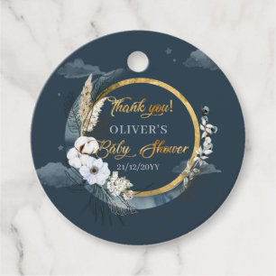 Boho Navy und Goldmond Pampas Über dem Mond Geschenkanhänger