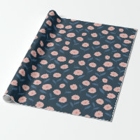 Boho Navy und Pink Floral Pattern Brautparty