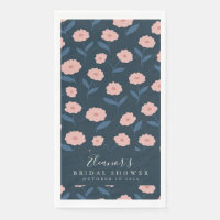 Boho Navy und Pink Floral Pattern Brautparty