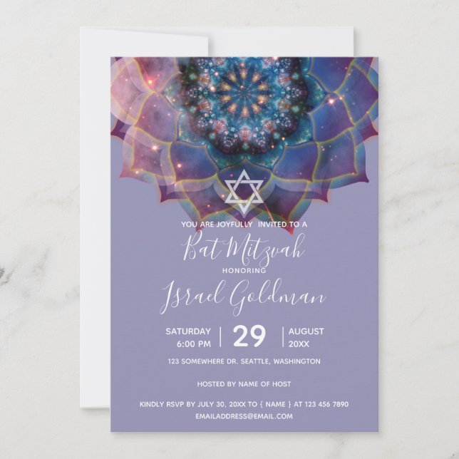Boho Nebula Blüte | Mandala-Design Einladung (Vorderseite)