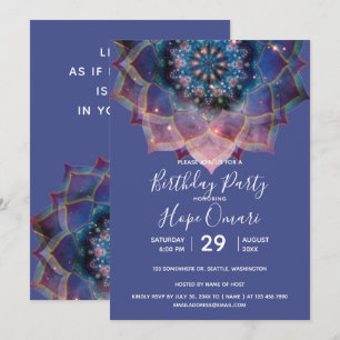 Boho Nebula Blüte Mandala-Design Einladung
