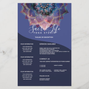Boho Nebula Blüte   Mandala-Design Flyer