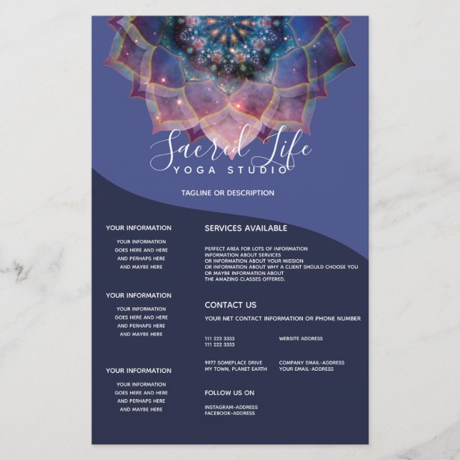 Boho Nebula Blüte | Mandala-Design Flyer (Vorne)