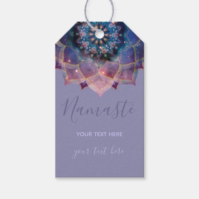 Boho Nebula Blüte | Mandala-Design Geschenkanhänger (Vorderseite)