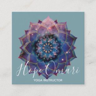 Boho Nebula Blüte   Mandala-Design Quadratische Visitenkarte